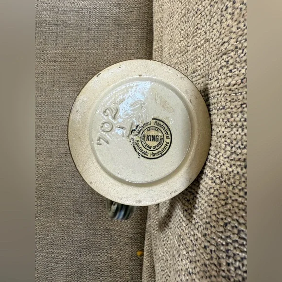 Vintage Original King Lidded 702 1/2 Beer Stein Western Germany Hand Painted - Picture 3 of 6